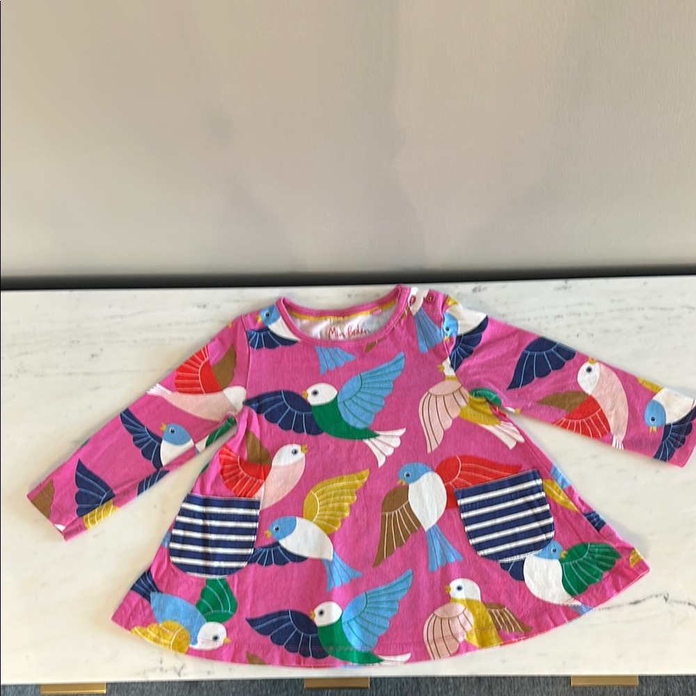 Mini Boden, 2-3T Colorful Bird Print Kids Tunic Top